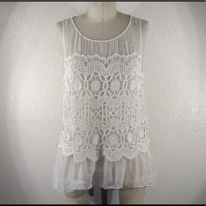 Johnny Was 4LNL Silk Chiffon Tank Blouse Sz S